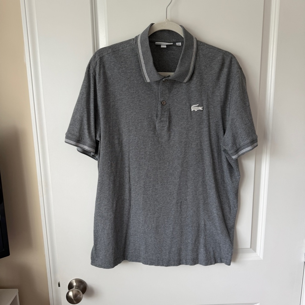 Lacoste Men's Charcoal Gray Polo with Contrast Trim